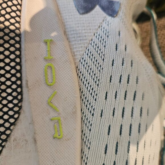 Under Armour HOVR White Neon Green athletic running gym shoes sneakers 10.5 - Picture 5 of 11